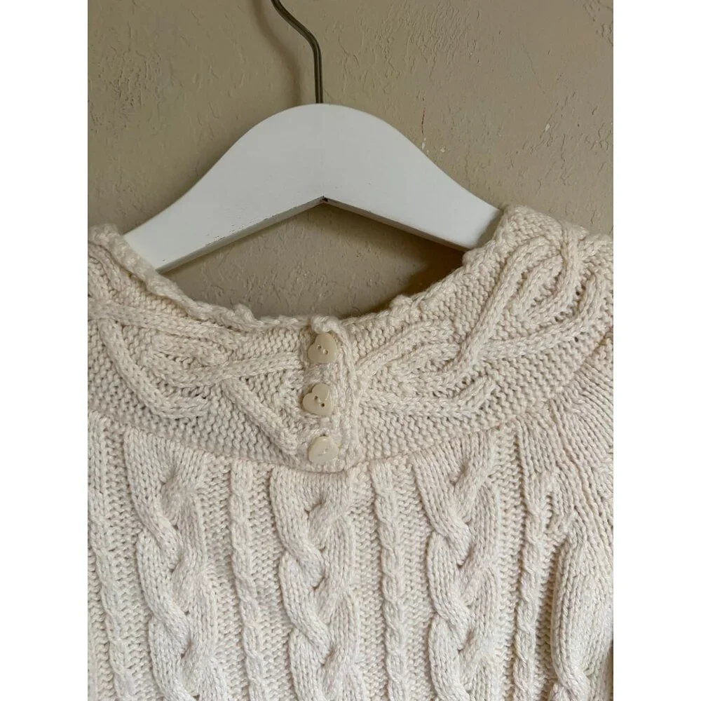 Vintage Baby Gap Wool Blend Cable Knit Sweater Dress Size 3